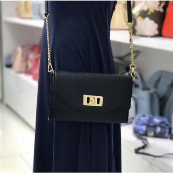 Michael Kors Karson Wallet Clutch Crossbody Navy Leather 35T8GKRC7L NWT Org $248 - Picture 9 of 9